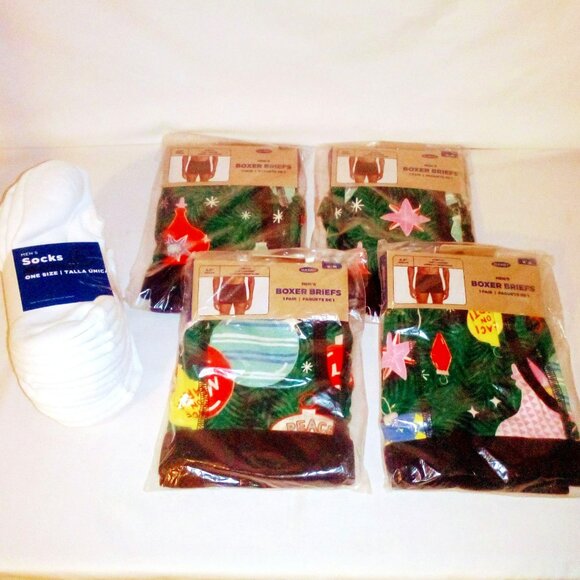 (4) Boxer Brief Underwear and (6) Socks Bundle: 4.5" Inseam. Ankle Socks. New - Picture 2 of 9